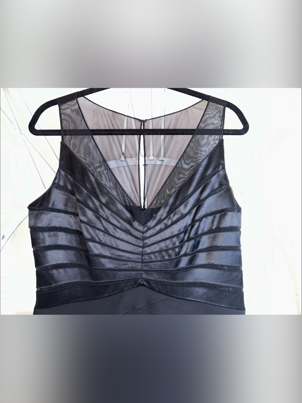 Chetta B 100% Silk Black V-Neck Tiered Midi Dress - Picture 5 of 13